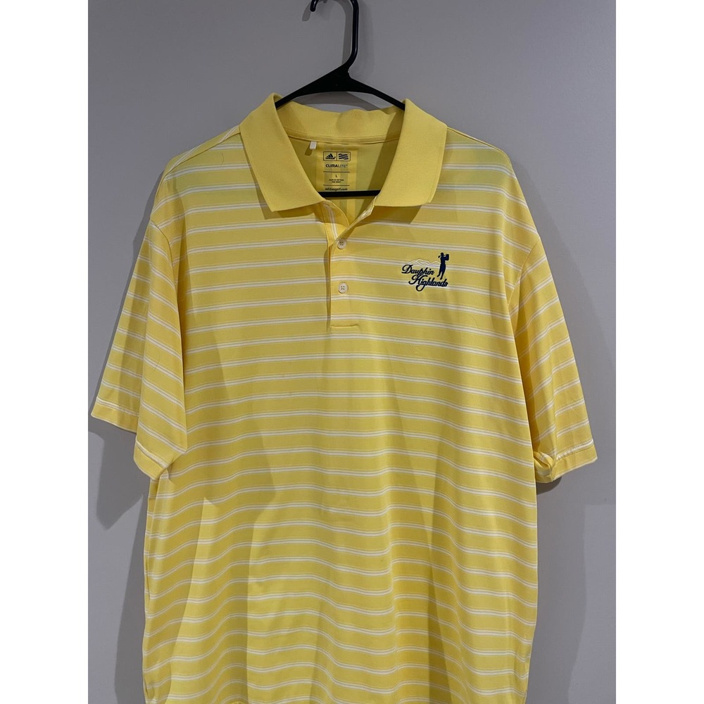 Mens Large Adidas Golf Polo Dauphin Highlands Yellow